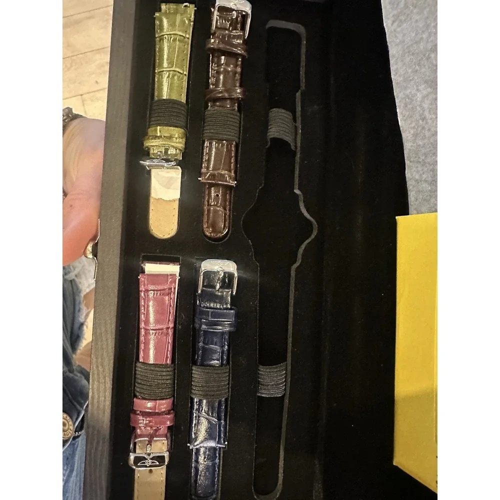 Invicta Watch Band Strap Lot of 4 Brown Blue Purple Green w Display Box